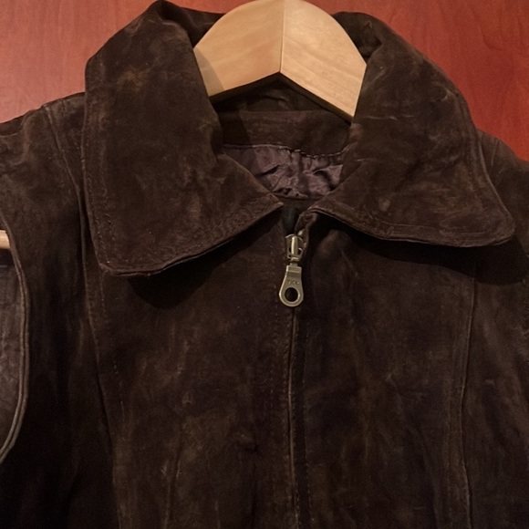 Wilson Leather Maxima Suede Vest Sz Medium Brown Zip Up - Picture 5 of 9